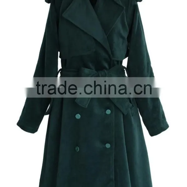 2014 Winter Storm Flap Self-tie Belted Wool Blend Coat ,cold Winter Outside Wear ,Double Breasted Wool Coat photo-5