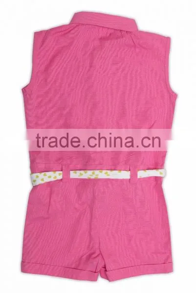 Organic Cotton Collar Jumpsuit With Printed Belt photo-2