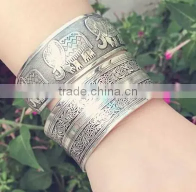 2016 Antique Silver Cuff Bangle New Custom Design Cuff Bangle Wholesale Cheap Zinc Alloy Bangle photo-4