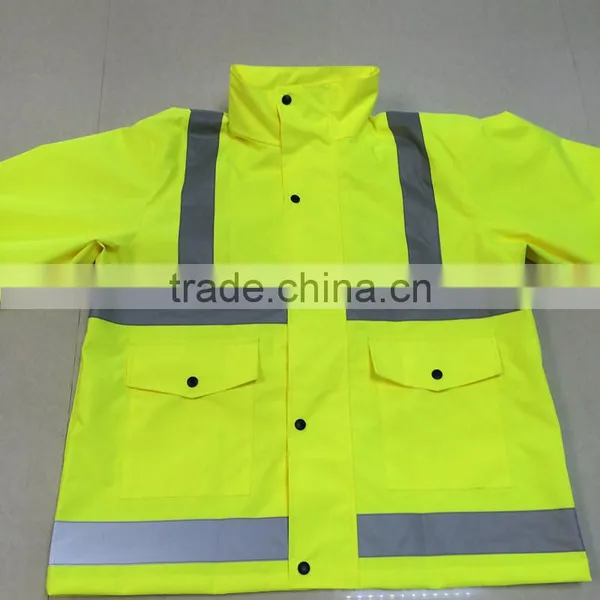 New Design Custom High Visibility Outdoor Adult Waterproof Polyester Rainwear Rain Coat photo-2