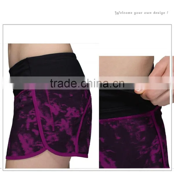 Dry- Fit / Lycra Compression Printing Stitching Women Fitness Shorts photo-4