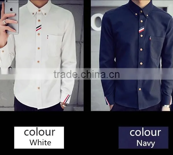 Decorated Pocket High Quality Oxford Shirts Autumn Shirts for Man Casual Shirts photo-2