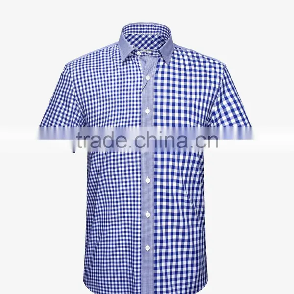 2017 Short Sleeve Gingham Shirts for Boys Youth photo-4