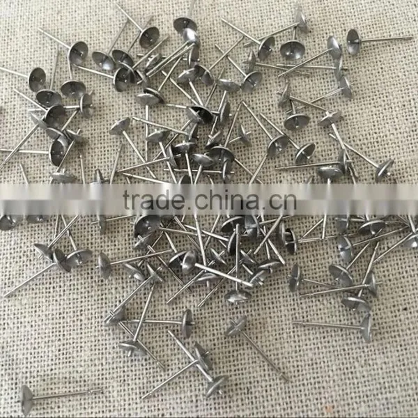 Stainless Steel Handmade Stud Earrings Accessory Earrings Jewelry Making Findings Cross Bowl-Shaped Post for Ball Stud Earring photo-2