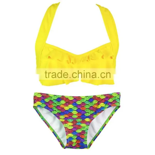 Sublimation Printing Mermaid Pattern Design Swimsuit for Little Girls photo-3