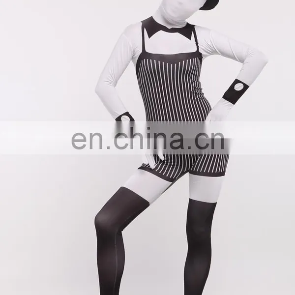 Full Body Housemaid Servant Spandex Lycra Zentai Costume Cosplay Fancy Dress Halloween Suit