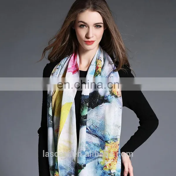 Digital Printing, Woolen Scarf for Women in Winter