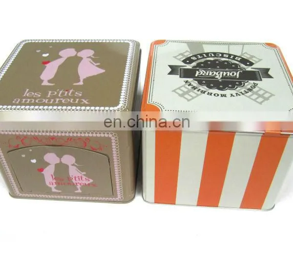 Square Shape Packing Tin for Coffee Tin Box With Door photo-3