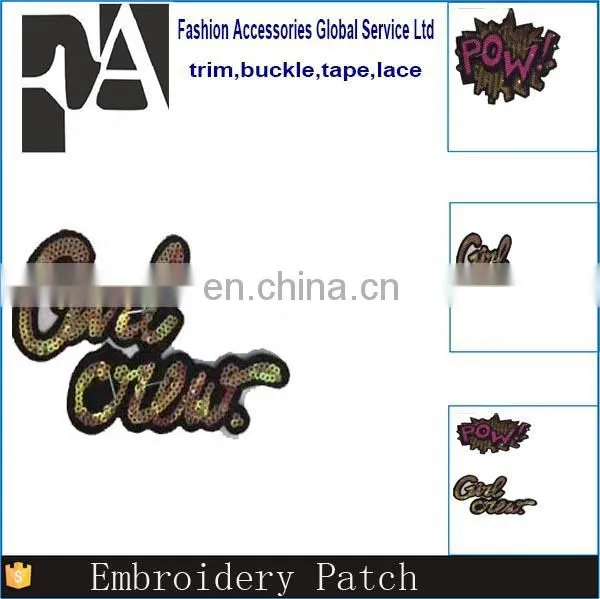 Eco-Friendly Feature and Embroidered Sequin Letter Word Applique photo-6