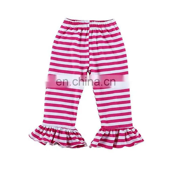 Infant/Toddler Girls Long Boutique Icing Ruffle Leggings Stripe Pants Cotton Bottoms Elastic Waist Trousers Age 1T-6Y photo-6
