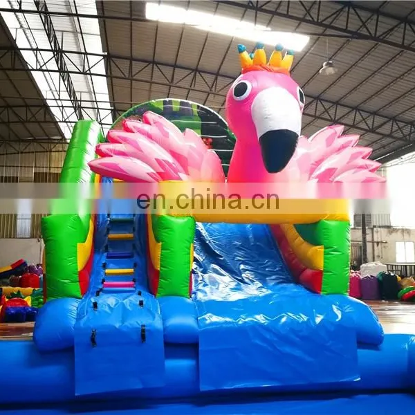 Professional Supplier Inflatable Flamingo Water Slide With Pool Inflatable Water Play Equipment For Water Park photo-3