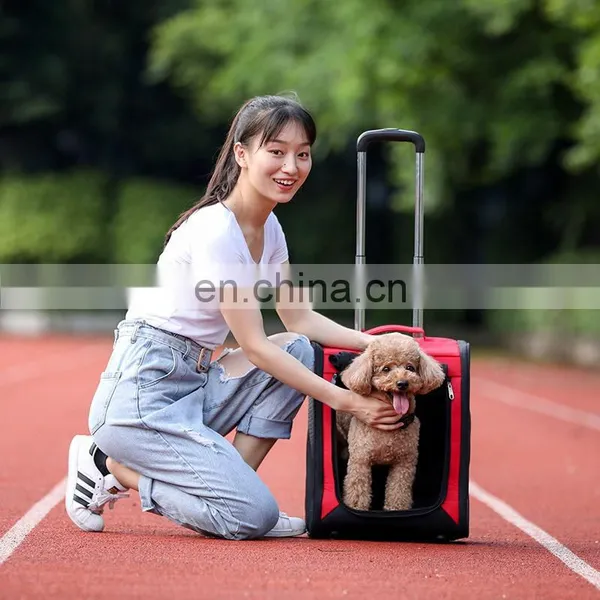 Pet Luggage Factory Oxford Cloth Two Color Cat and Dog Trolley Case Multi Function Travel Bag for Pets