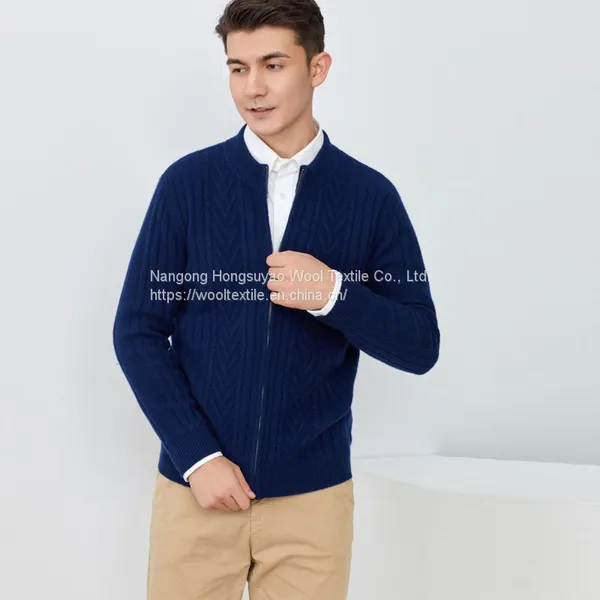 Long Sleeve Casual Warm Knitting Sweater Wool Cardigan For Men photo-2