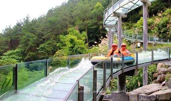 Scenic Area Large Glass Water Slide Net Red Project Outdoor Amusement Equipment Transparent High-altitude Rafting Manufacturers Customized photo-3