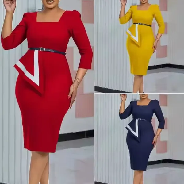 Trendy Elegant Ladies Office Dresses photo-2