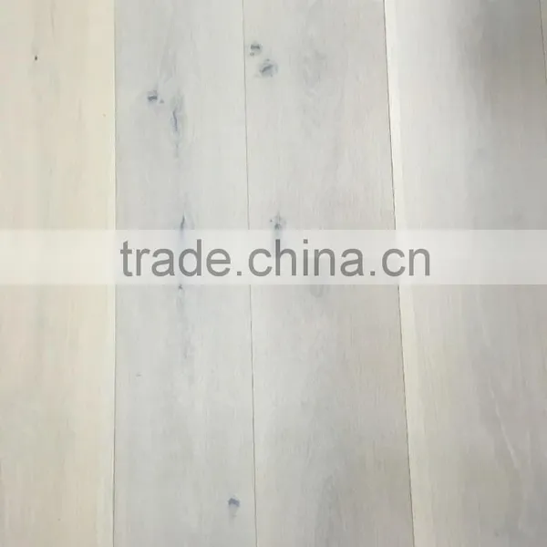 White Lacquered Oak Engineered Wood Flooring photo-2