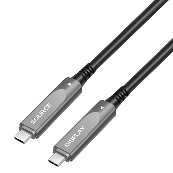 كابل بصري نشط USB-C بطول 10 أمتار، يدعم فيديو بدقة 8K ونقل بيانات بسرعة 10 جيجابت/ثانية، مزود بتقنية الشحن السريع PD70W