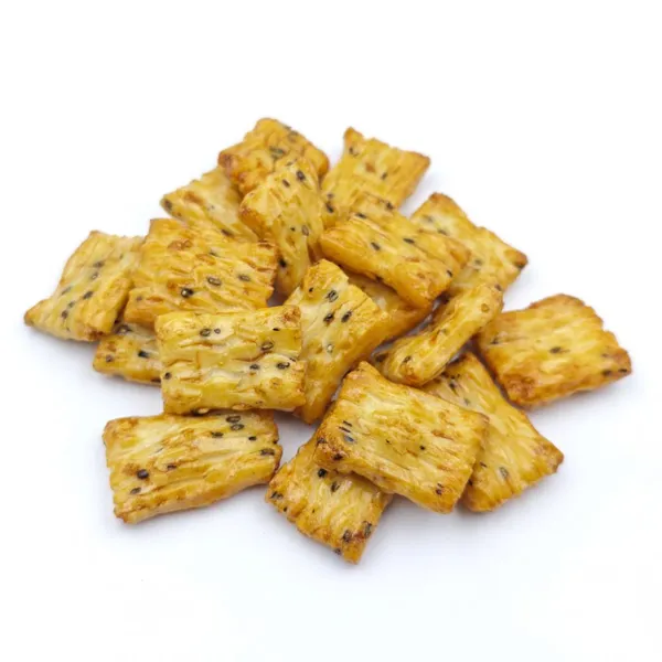 Factory Supply Low Oil Baked Soy Sauce Black Sesame Rice Crackers, Savory Japanese Style Rice Snacks, Custom Flavor photo-2