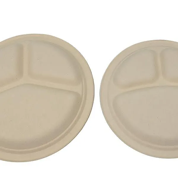 100% Compostable Bagasse Round Plate 6-12 Inch, Molded Pulp Tray, Oil-Proof Waterproof, Mill Test Report, Microwave Safe photo-4
