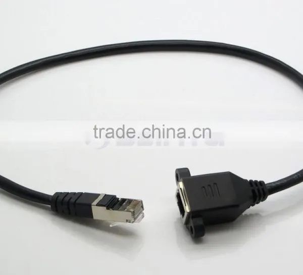 30cm/1M RJ45 Male to Female Screw Panel Mount Ethernet LAN Network Extension Cable photo-2
