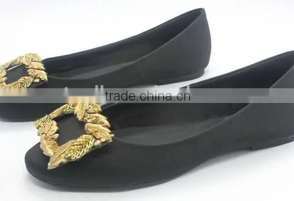 Ladies Flat Dance Shoe Guangzhou Shoes Factory With Satin Material photo-3