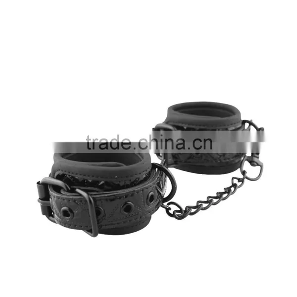 Quality Black Soft Fur Restraint Wrist & Ankle Cuffs Bondage Fetish Role Play photo-3