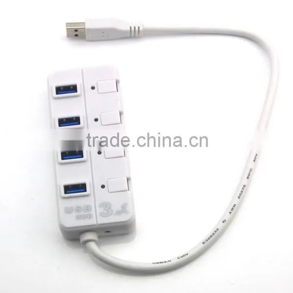 3.0 Super High Speed 4 Port Usb Hub With Switch Button photo-5