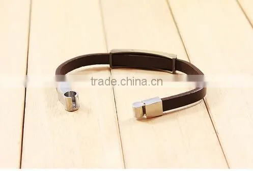 >>New Arrival God Bless Cross Leather Bracelet/ photo-3