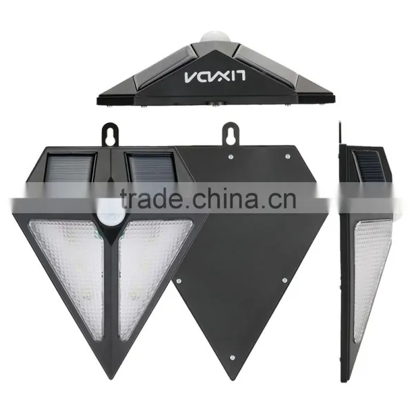 LIADA Outdoor Waterproof 6LEDs Solar Powered Light PIR Motion Sensor Lamp Light Brightness Diamond Shaped Wall Lamp for Balcony photo-2