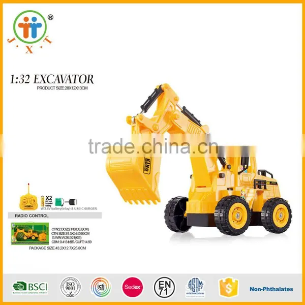 1:32 5chanel RC Excavator Radio Control Loaders Big rc Car Toys Factory Kids Toy Car With Rechargeable Battery & USB Line