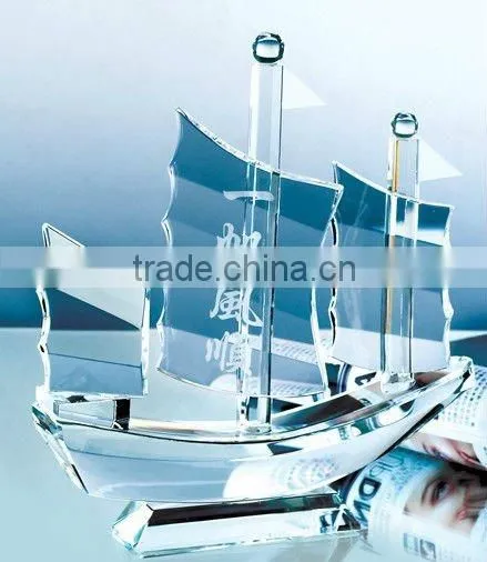 Handmade Crystal Ship Model