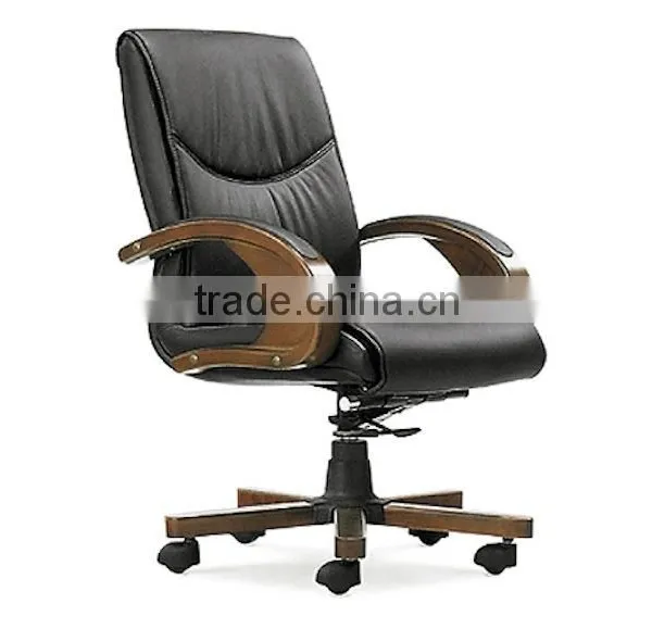 Wooden Armrest Leather Office Chairs Adjustable Armrest GZH-SJ1008AH photo-3