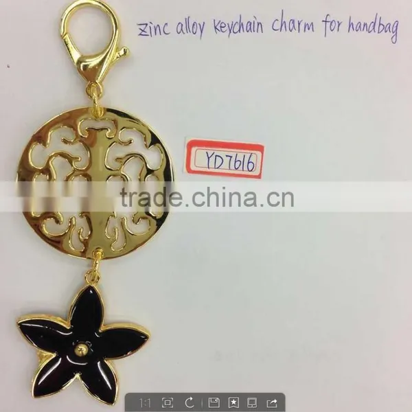 zinc alloy metal keychain charm for handbag