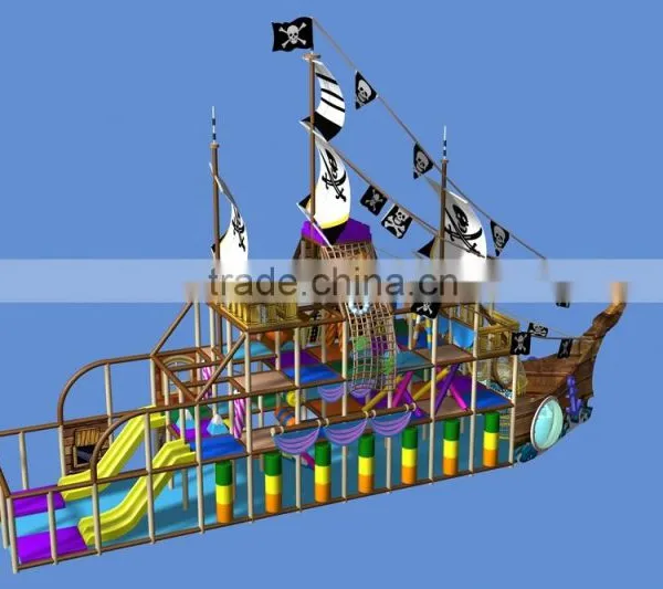 Wooden,sponge, Iron, Pvc Material and Sandpit Indoor Playground Pirate Boat Indoor Playground Equipment photo-3