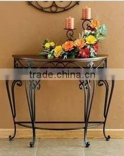 round table iron flower stand