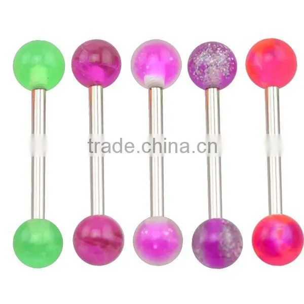 TR01068 Tongue Barbell Colorful Tongue Piercing photo-3