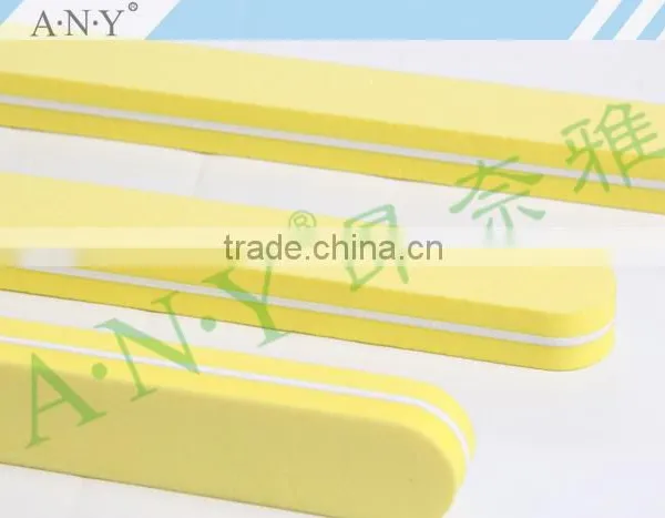 Nail Art Polishing and Shining Yellow Sponge Long Nail File 100/180 Grit photo-3