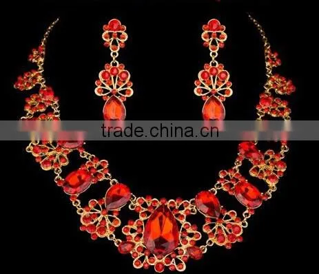 Fashion High Quality Luxury Bridal Necklace Earrings Tiara Wedding Jewelry Set photo-4