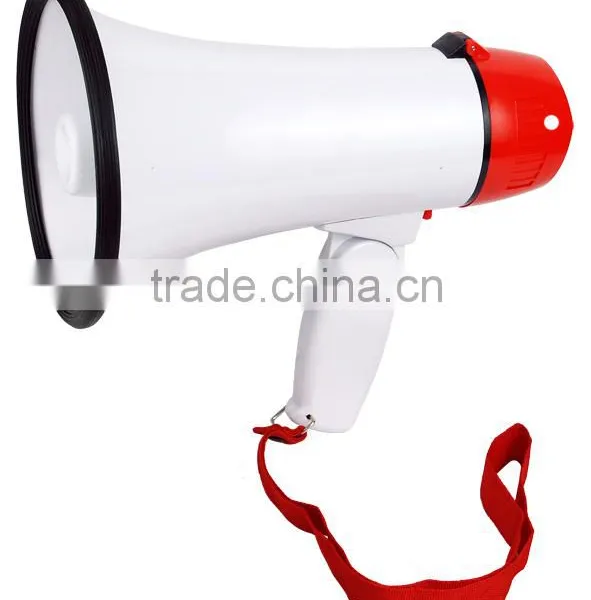 portable megaphone with sliding talk and siren switch button