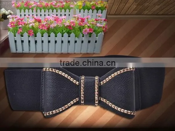 Fashion Lady Belts Hot Sell Elastic Womens Belt With PU Leather Ending photo-3