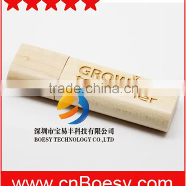 Wooden Rectangle High Speed USB Flash Drive, Logo Printing Free photo-3