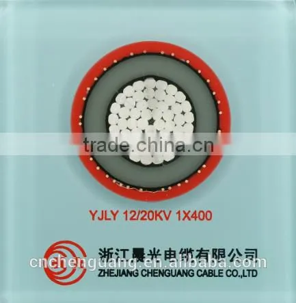 XLPE Insulated PVC Sheathed Electrical Power Cable12/20KV Aluminum Conductor Core Cable YJLV 1*400mm2