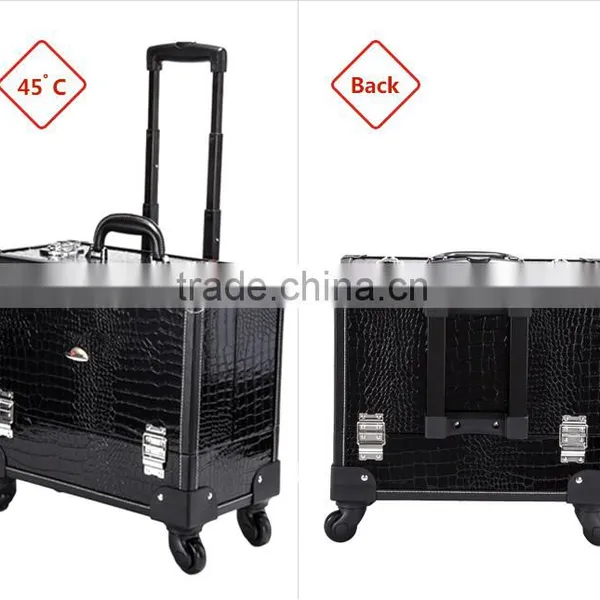2014 China Fashion Waterproof Portable Travel Trolley Rolling Makeup Case Station photo-3