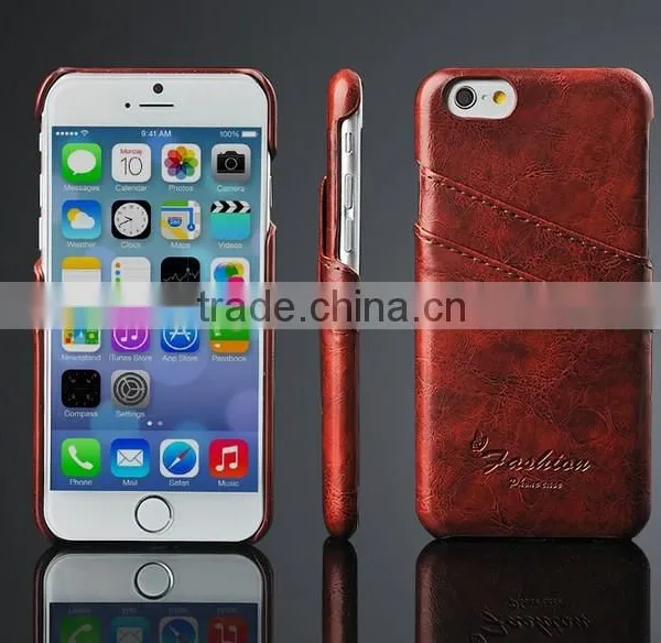 High Quality Oil-wax Leather With Card Slot Leather Back Cover Cases For IPhone 6 / 6s 4.7'' For IPhone 6 6s / Plus 5.5 photo-2