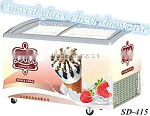 Sliding Curved Glass Door Chest Freezer Commercial Display Top Open Freezer photo-4