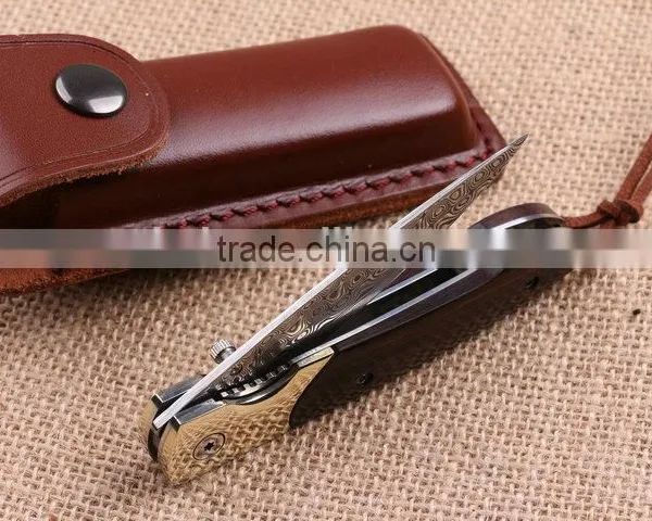 OEM Hunting Knife Application Custom Made Damascus Folding Knife photo-2