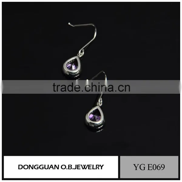 Top Quality Wedding Jewelry Real Silver Plating Diamond Hook Earring For Women photo-4