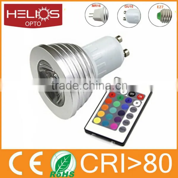 Good Quality Cheap Mr16 Gu10 E27 Remote Control 16 Color Rgb Led Bulb Light photo-3