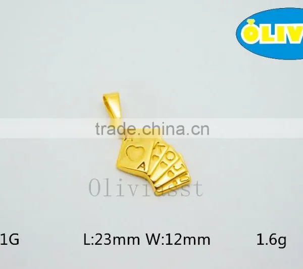 Olivia 2016 New Fashion Modern 316 Stainless Steel Cast Poker Cards Pendant