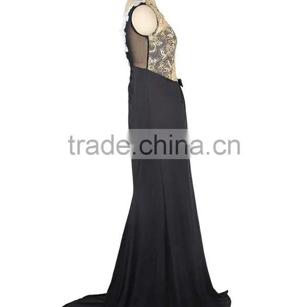 Supper Dress Embroidered Mesh Wrap Maxi Evening Dress for Girls photo-6